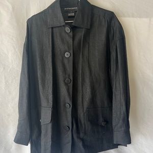 Andrea Jovine Women's Black Button Down Shirt Size 8